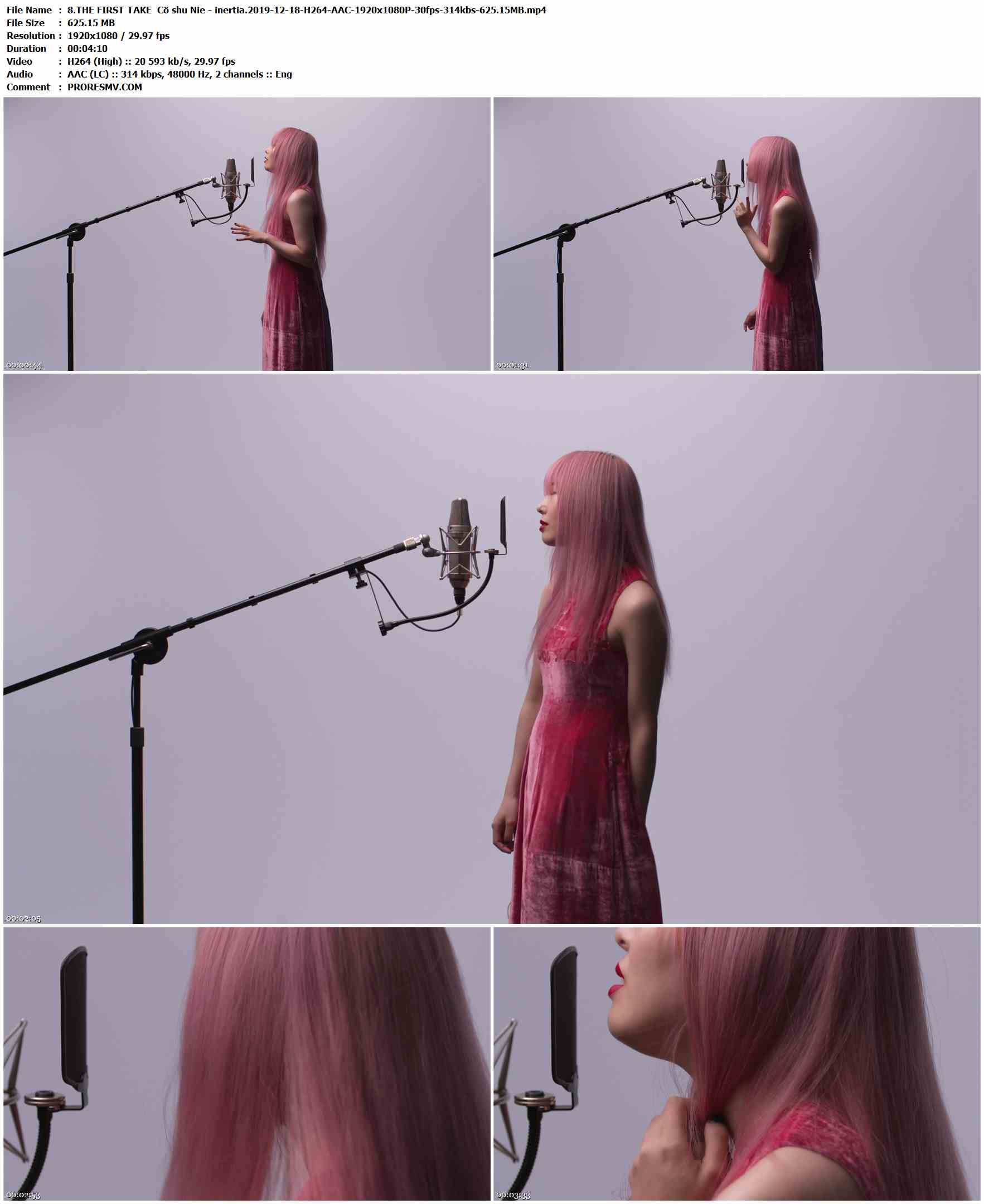 8.THE FIRST TAKE Cö shu Nie - inertia.2019-12-18-H264-AAC-1920x1080P-30fps-314kbs-625.15MB官方MV_高清MV